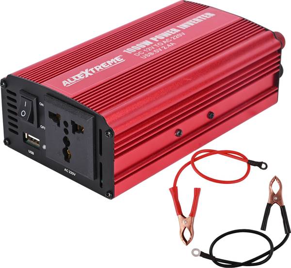 ALLEXTREME 1000W Car Inverter Battery Charger DC-AC Converter USB Port, 2 Fuse & 3 Pin Plug Car Inverter