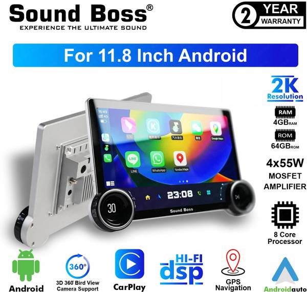 Sound Boss 2K Diamond Series Androidify 3rd Generation 11.8 Inch (4GB/64GB) Android Car Stereo