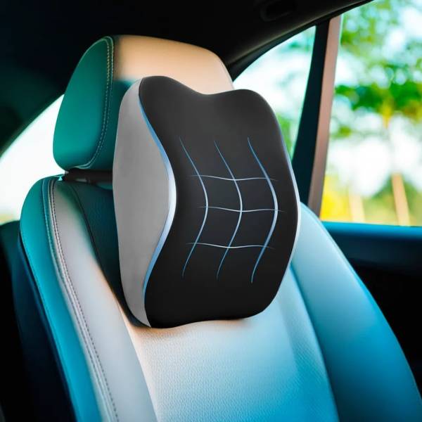 Sleepsia Black, Grey Polyester Car Pillow Cushion for Universal For Car