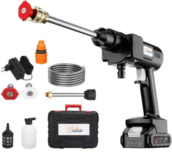 Portable battery operated clearance pressure washer