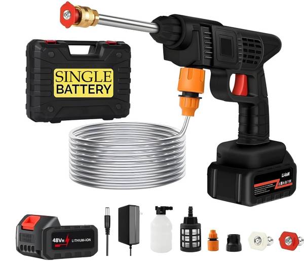 Zinsy Rechargeable Electric Portable High spread Water press Gun Multi-Purpose Pressure Washer