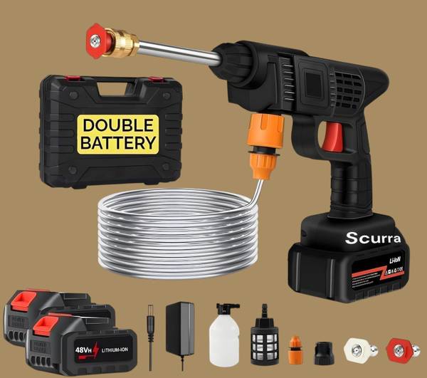 LAVISHLOOK High Pressure Car Bike Washer Gun (Double Battery) Pressure Washer