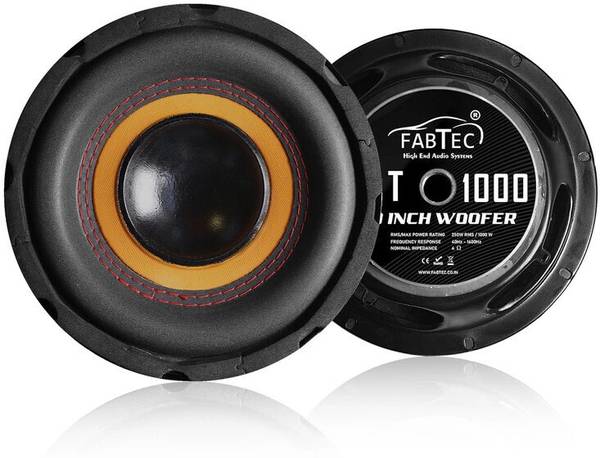 FABTEC 10 Inch Subwoofer 250W RMS, 4-ohms with 1000W Peak Power 4 Layer Copper Coil 90dB Bass Audio (1.5 Voice Coil & 120x25 MM Magnet) Car Audio Syst...