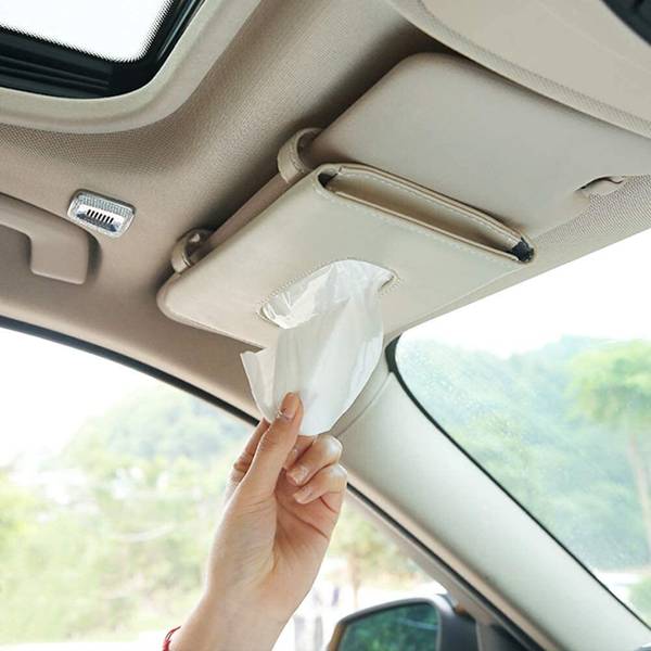 QNJL Car Visor Tissue Holder, Sun Visor Napkin Holder,Car Tissue Holder Vehicle Tissue Dispenser