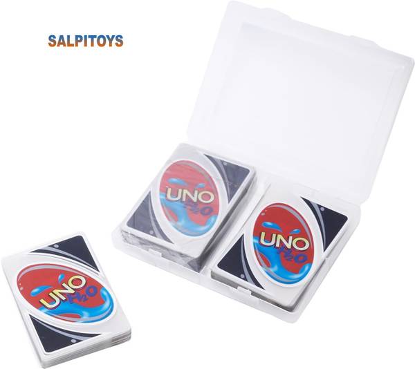 SALPITOYS UNO H2O Cardst Waterproof Plastic Cards for Adults - 110 Cards with Case