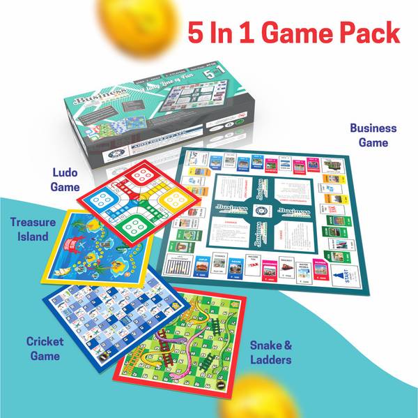 Aditi Toys Business Game With Plastic Money & Coin,5 Board Games in 1