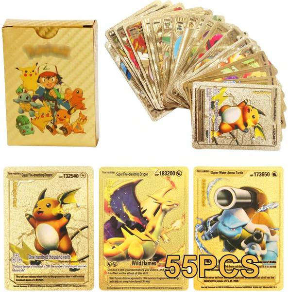 AweStuffs Waterproof 55pcs Pokemon TCG Deck Box V Series Cards Vmax