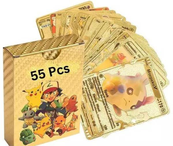 Aditi Techno LLP Waterproof 55pcs Pokemon TCG Gold Card Box V Series Vmax Gx Playing Card
