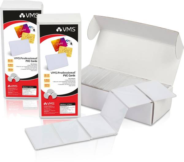 VMS Professional PVC Card with Out Chip (Contact IC / Smart Card) - 50 Cards Business Card