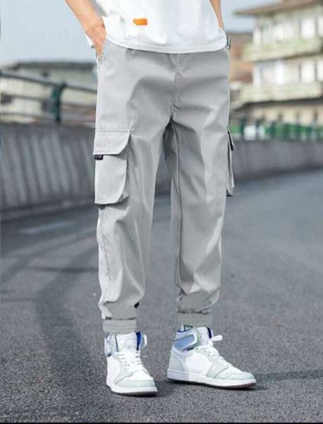 ERENCHINO Regular Fit Men Grey Trousers