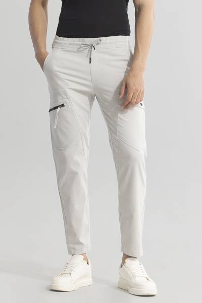 Snitch Solid Men White Track Pants