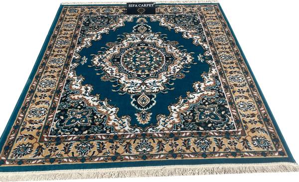Shag Weaving Blue Silk Carpet