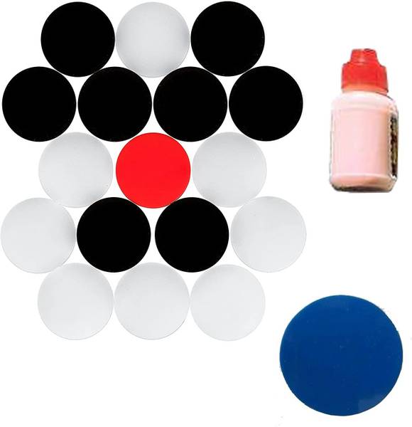 cabrio Carrom Board 6MM Acrylic Plastic Coins with Striker & Powder Carrom Pawns Carrom Pawns