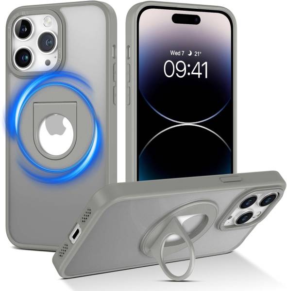 FIEUSCHE Back Cover for Iphone 15 Pro max with Magnetic Smoke Back [Military Drop Protection] [with Mag Safe]