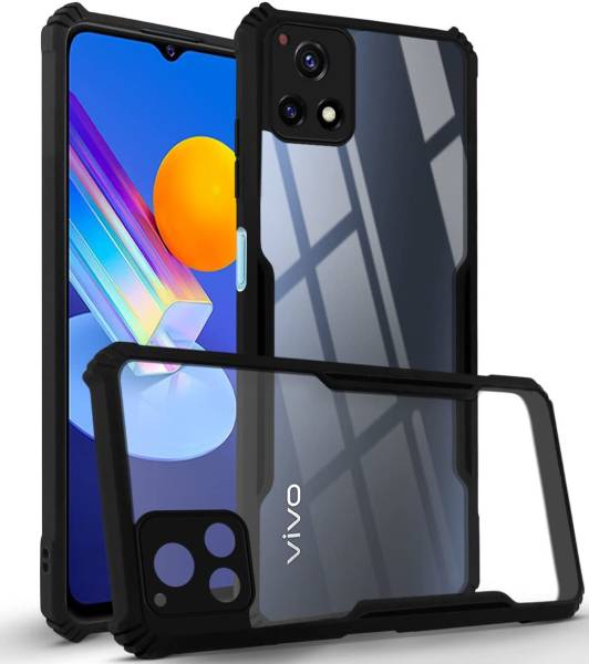 KING COVERS Back Cover for VIVO-Y72 5G (Crystal Glass Back | Camera Protection | Shockproof Bumpers )