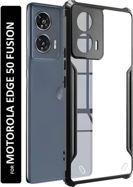 Vlmbr mobilecover Back Cover for Motorola Edge 50 Fusion, Moto Edge 50 Fusion -Silicon Black Transparent-55