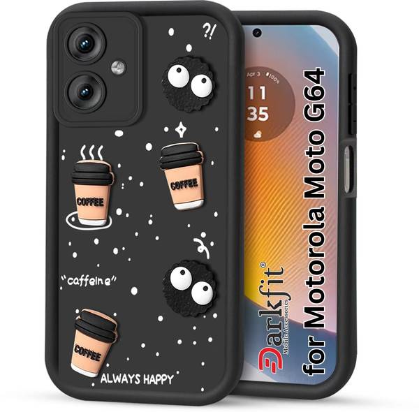 DARKFIT Back Cover for Motorola G64 5G / G54 5G, 3D Coffee Design Case