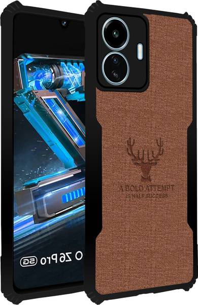 Qyist Back Cover for IQOO Z6 Pro 5G |Vegan PU Leather |Deer Case| Camera Lens Protection