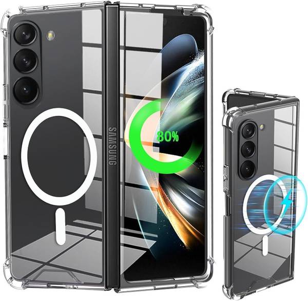icarercase Back Cover for Samsung Galaxy Z Fold 5 Slim Shockproof Anti-Yellow Transparent Phone Back Cover