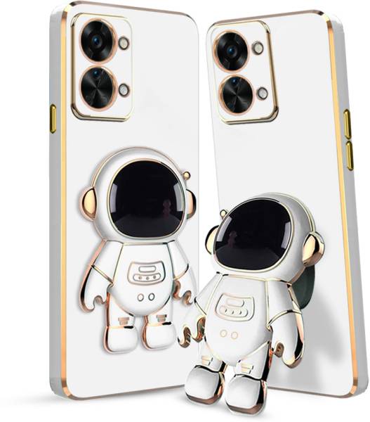 KARWAN Back Cover for One Plus Nord 2T Electroplated 3D Astronaut Holster Folding Stand