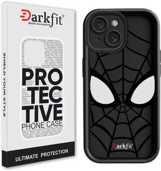 DARKFIT Back Cover for Apple iPhone 15, Spidey Face Mask Case