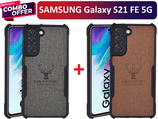 Spicesun Back Cover for SAMSUNG Galaxy S21 FE 5G / Vegan PU Leather / Corner Four Side Edges