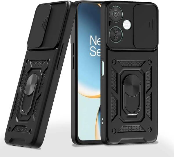 KIVANO LUXE Back Cover for OnePlus Nord CE 3 Lite 5G|D10 Tough Armor|Sliding Camera Shield|Ring Holder|Kickstand