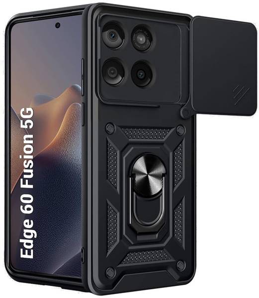 SESS XUSIVE Back Cover for Motorola Moto Edge 60 Fusion 5G D10 Tough Armor Bumper Back Cover Case - Black