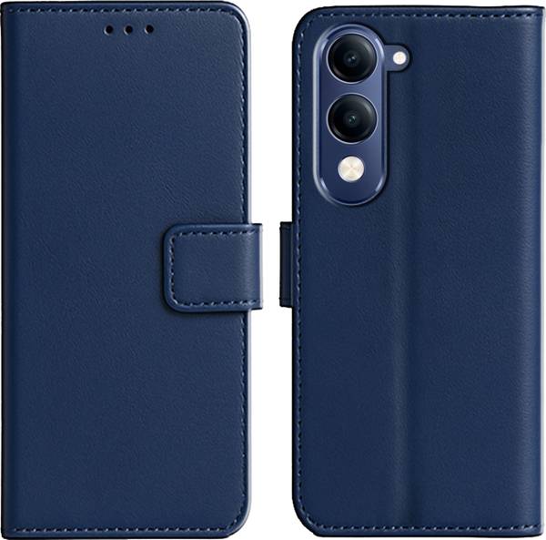 Ascensify Back Cover for Vivo T4 Lite 5G Premium PU Leather Flip Cover with Card Slots & Stand Feature