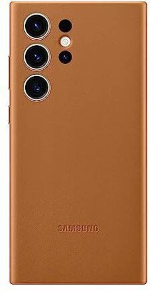 Samsung Back Cover for Samsung Galaxy S23 Ultra Leather Cover - Camel Brown