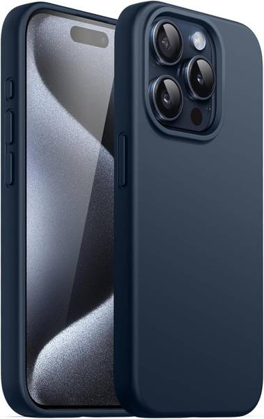 OZitune Back Cover for iPhone 15 Pro Max Silicone Silky Soft Case Cover' Durable Slim Fit (Blue)