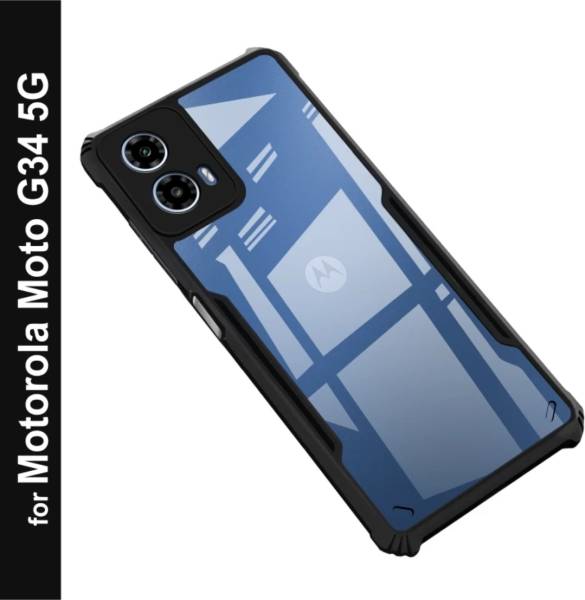 AlSubhana Back Cover for Back Cover for MOTOROLA moto G34 5G (Black, Transparent, Shock Proof, Pack of: 1)