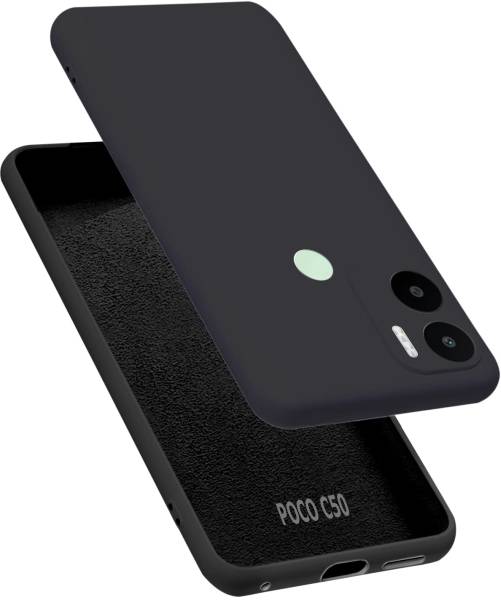 VAPRIF Back Cover for Poco C50, Redmi A1 Plus, Matte Rubberized Soft Silicone Protective Cloth Inside