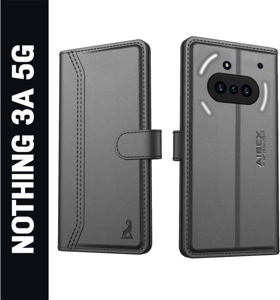AIBEX Flip Cover for Nothing Phone (3a) |Vegan PU Leather |Foldable Stand & Pocket
