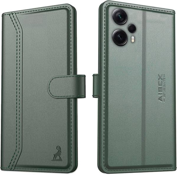 AIBEX Flip Cover for Poco F5 5G|Vegan PU Leather |Foldable Stand & Pocket |Magnetic Closure