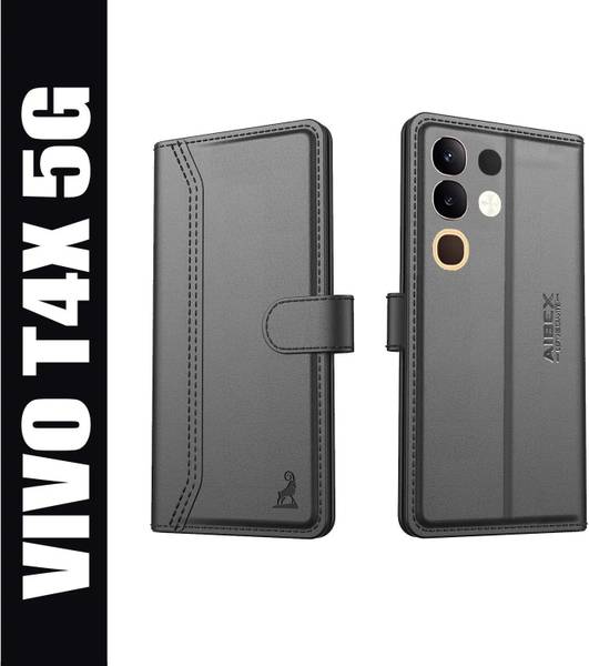 AIBEX Flip Cover for Vivo T4X 5G / iQOO Z10X 5G |Premium Leather Finish | Magnetic Closure | Kickstand Feature