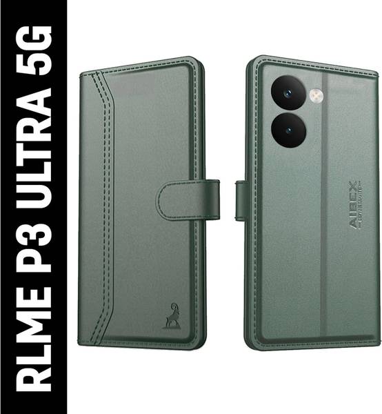 AIBEX Flip Cover for Realme P3 Ultra 5G|Premium Leather Finish | Magnetic Closure | Kickstand Feature