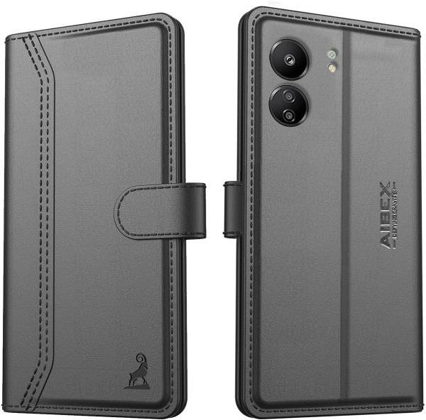 AIBEX Flip Cover for Xiaomi Redmi 13C / Poco C65|Vegan PU Leather |Foldable Stand & Pocket