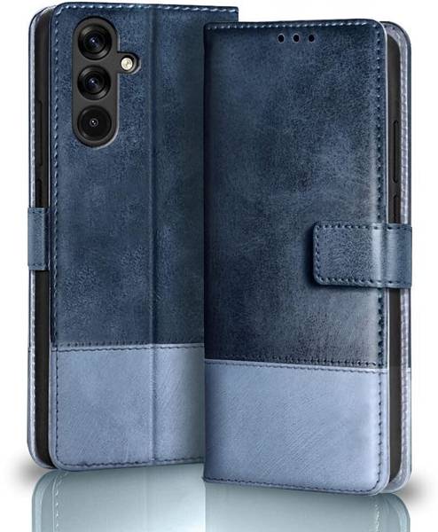 PAKME XUSIVE Flip Cover for Samsung Galaxy A36 5G -Dual-Color Leather Finish Wallet - Sky Blue