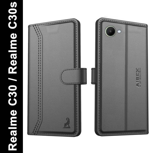 AIBEX Flip Cover for Realme C30 / Realme C30s|Vegan PU Leather |Foldable Stand & Pocket