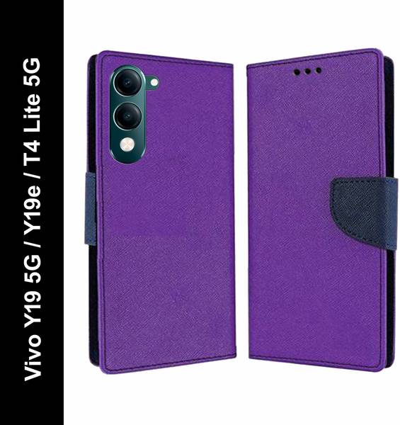 Wristlet Flip Cover for Vivo Y19 5G, Vivo Y19e, Vivo T4 Lite 5G