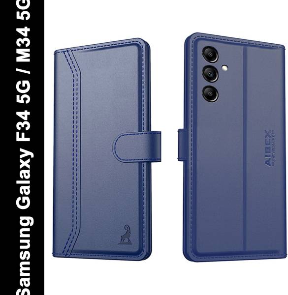 AIBEX Flip Cover for Samsung Galaxy F34 5G / Samsung Galaxy M34 5G|Vegan PU Leather |Foldable Stand & Pocket