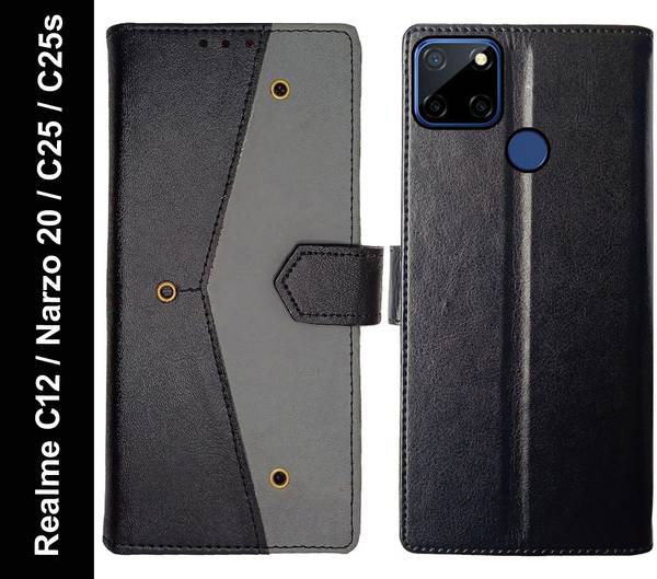 Openbuy Flip Cover for Realme C12, Realme Narzo 20, Realme C25, Realme C25s