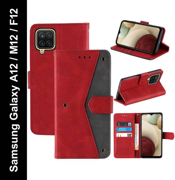 Mashgul Flip Cover for Samsung Galaxy A12, Samsung Galaxy M12, Samsung Galaxy F12