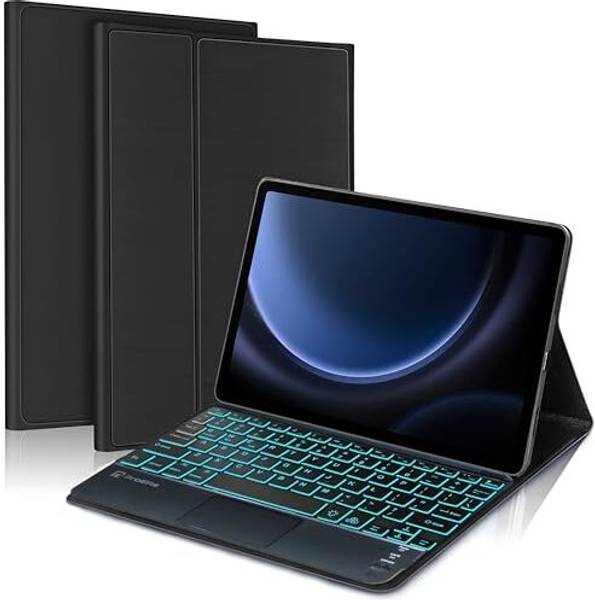 Proelite Keyboard Case for Galaxy Tab S7/S8/S9 11"/S9 FE 10.9 inch,TouchPad Keyboard Built-in 7-Colors Backlit