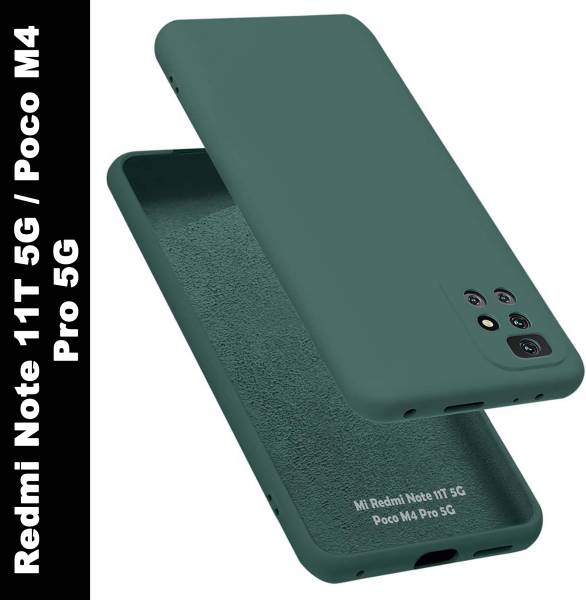 VAPRIF Back Cover for Mi Redmi Note 11T 5G, Poco M4 Pro 5G, Matte Rubberized Soft Silicone Protective Cloth Inside