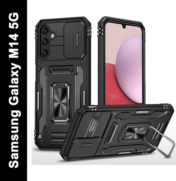 Moshking Back Cover for Samsung Galaxy M14 5G Slide Camera Case | Heavy Military Grade 360 Protection Phone Case