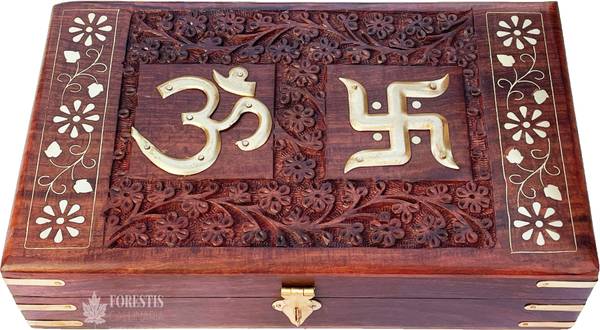 FORESTIS GALLINARIA Wooden OM for Good Luck| Vanity Box| Jewellery Box For Gold, Cash, Money Cash Box