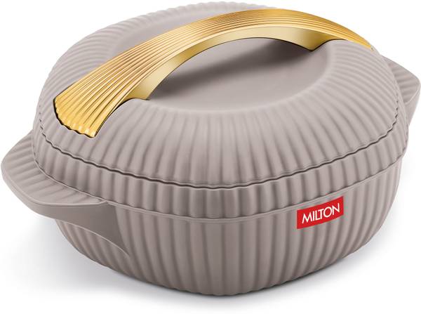 MILTON Oyster 1500 PU Insulated Inner Stainless Steel Casserole, 1275 ml, Taupe Serve Casserole