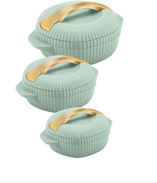 MILTON Oyster Inner Stainless Steel Jr. Casserole Set of 3 (455 ml, 860 ml, 1270 ml) Pack of 3 Thermoware Casserole